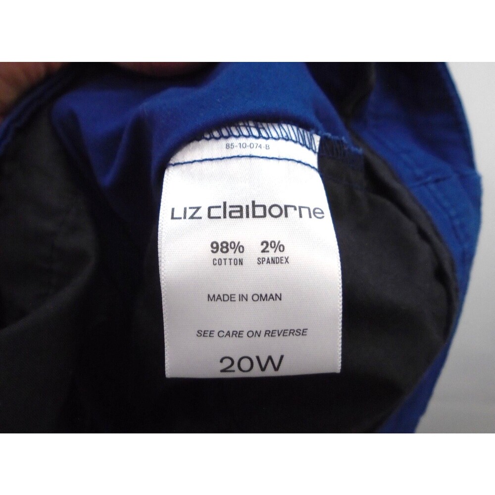 Liz Claiborne Women's Straight Pants Blue Plus Size 20W (46x27) Cotton Blend - Picture 9 of 9